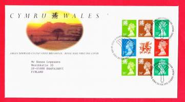FDC Ensipäiväkuori Cymru/Wales 1992: Käyttömerkkisarjan blokki/pienoisarkki