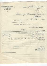 Voinvienti-osuusliike Valio Helsinki 1923-24 - firmalomake