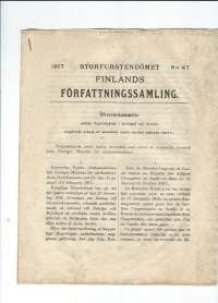 Storfurstendömet 1917 Finlands Författningssamling nr 47