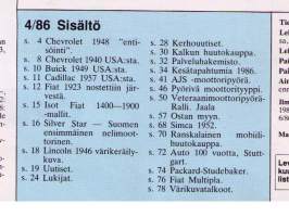 Mobilisti n:o 4 / 1986, vanhojen autojen kerääjille, kunnostajille.