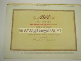Oy AGA Ab, Helsinki 1954, 100 000 mk -osakekirja