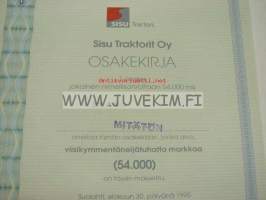 Sisu Traktorit Oy, Suolahti 1995, 54 000 mk -osakekirja