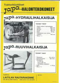 Traktorikäyttöiset Japa- halontekokoneet - tuote-esite