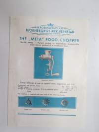 The &quot;Meta&quot; food chopper - W. Rosenlew &amp; Co A.B. Björneborgs mekaniska Verkstad -myyntiesite
