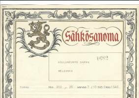 Sähkösanoma   vuodelta 1939 - sähkösanoma