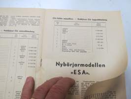 Alkeisliidokki Esa Nybörjarmodellen -kokoamisohje v. 1945