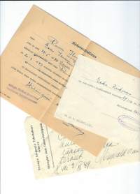 Rokotustodistuksia vuodelta 1949 yht 3 kpl rokotustodistus