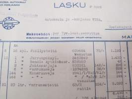Oy Turun Autohalli Ab, Turku 4.9.1947 - Autokoulu ja autokorjaamo Visa, Uusikaupunki -asiakirja / business document