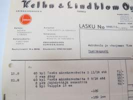 Kelhu &amp; Lindblom Oy, Turku 30.8.1947 - Autokoulu ja autokorjaamo Visa, Uusikaupunki -asiakirja / business document