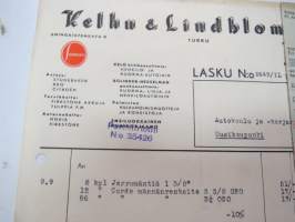 Kelhu &amp; Lindblom Oy, Turku 15.9.1947 - Autokoulu ja autokorjaamo Visa, Uusikaupunki -asiakirja / business document