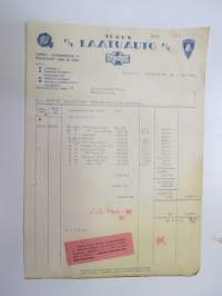 Turun Laatuauto, Turku 2.11.1946 - Autokoulu ja autokorjaamo Visa, Uusikaupunki -asiakirja / business document