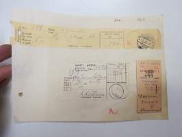 Westergren &amp; Lundén, omistaja P. Laajo, kassakuitti Uusikaupunki, 1946 - Autokoulu ja autokorjaamo Visa, Uusikaupunki -asiakirja / business document