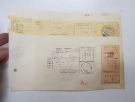 Westergren &amp; Lundén, omistaja P. Laajo, kassakuitti Uusikaupunki, 1946 - Autokoulu ja autokorjaamo Visa, Uusikaupunki -asiakirja / business document