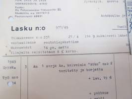 Työase Oy ent. Suomen Ase ja Työkalu Oy, Jyväskylä 21.4.1949 - Autokoulu ja autokorjaamo Visa, Uusikaupunki -asiakirja / business document