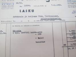 Oy Nikolajeff Ab, Helsinki 7.11.1950 - Autokoulu ja autokorjaamo Visa, Uusikaupunki -asiakirja / business document