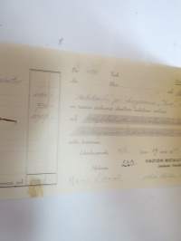 VMT Valtion Metallitehtaat Janhuan Veistämö, Uusikaupunki, 4.8.1949 - Autokoulu ja autokorjaamo Visa, Uusikaupunki -asiakirja / business document