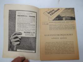 Miten rakennan ja sisustan kotini 1948 nr 7-8 Maaseudun rakentajien ammattilehti -magazine