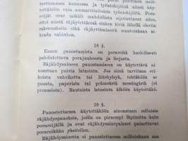 Järjestysohjeet kivenlouhintaa, -hakkuuta ja -hiontaa varten - työlaki nr 13 painos vuodelta 1959