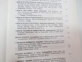 Taimihinnasto 1978 Turun taimistot Jali Lyyvaara -plant catalog