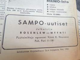 Samp uutiset 1961 nr 4 - Rosenlew-myynti asiakaslehti, sis. mm. Pakkassäiliö kotitaloudessa, Harvialan kartanot, Missä vanhin BMW tai Sampo-kone?, 657-LP ym.