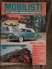 Mobilisti 1991 no 6. Mini. Lincoln. Aston Martin. Karjalan rautatieasemia 1991. Kalossi Kolmonen