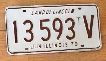 Land of Lincoln 13593 T V, Jun  Illinois 79 - rekisterikilpi 15x30 cm peltiä,käyttämätön