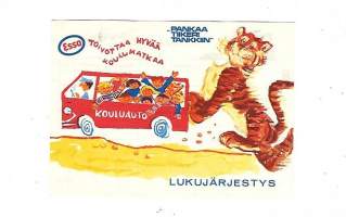 Esso toivottaa hyvää kolulumatkaa  - Lukujärjestys