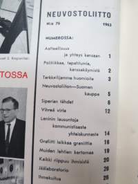 Neuvostoliitto 1963 nr 76.  sosialistisen suunnitelmatalouden ja kulttuurin propagandalehti -Soviet propaganda magazine