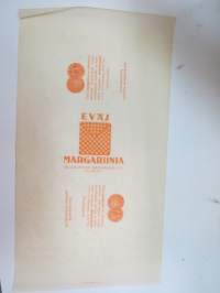 Eväs margariinia - Maakuntain Margariini Oy, Viipuri -etiketti / pakkauskääre, painettu 16.9.1936 -label