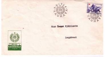 Kirjekuori Kauhava leimalla 9.8.1964. Maatalous-teollisuusnäyttely Kauhavalla 7-9.8.1964