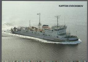 Kapitan Evdokimov 1983 - laivaesite tekn tiedot takana koko A5