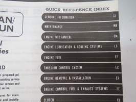 Nissan / Datsun Stanza Model T11 Series Service Manual -huolto-ohjekirja englanniksi