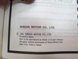 Nissan / Datsun Stanza Model T11 Series Service Manual -huolto-ohjekirja englanniksi