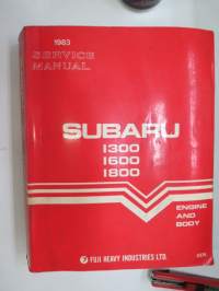 Subaru 1300, 1600, 1800 Engine &amp; Body Service Manual -huolto-ohjekirja englanniksi