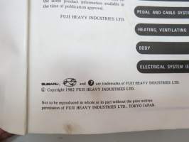 Subaru 1300, 1600, 1800 Engine &amp; Body Service Manual -huolto-ohjekirja englanniksi