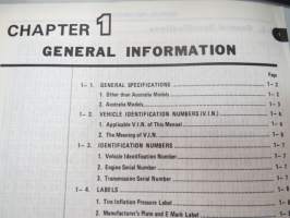 Subaru 1300, 1600, 1800 Engine &amp; Body Service Manual -huolto-ohjekirja englanniksi