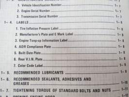 Subaru 1300, 1600, 1800 Engine &amp; Body Service Manual -huolto-ohjekirja englanniksi