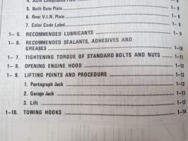 Subaru 1300, 1600, 1800 Engine &amp; Body Service Manual -huolto-ohjekirja englanniksi