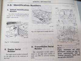 Subaru 1300, 1600, 1800 Engine &amp; Body Service Manual -huolto-ohjekirja englanniksi