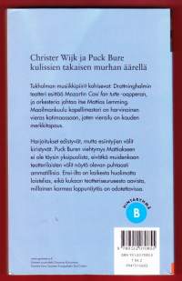 Kuoleman aaria, 2006. 4. painos.Erään Cosi fan tutte –oopperan matineanäytöksen jälkeen teatteriseurue saa yllätysvieraan:Kuolema on päättänyt esittää oman aariansa.