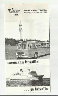 U-matkat 1975 mennään bussilla .. ja laivalla - aikataulu