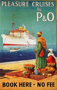 P &amp; O  - laivajuliste juliste n 34x23 cm jälkipainos