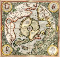 Pohjoisnapa kartta &quot;1595&quot;, canvastaulu, koko: 40 cm x 60 cm. Teen näitä vain 50 numeroitua kappaletta. Hieno esim. lahjaksi. Myös paljon muita aiheita.