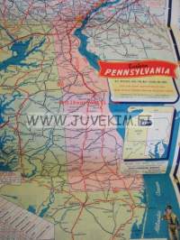Gulf Pennsylvania Tourgide map -tiekartta