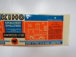 Kiho emaliväri / D. Winter &amp; Co Oy -maalipurkin etikettipainate / label