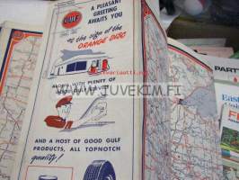 Gulf Eastern United States Tourgide map -tiekartta
