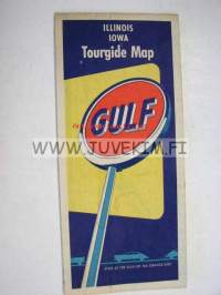 Gulf Illinois Iowa Tourgide map -tiekartta