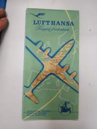Lufthansa - Fluggast-Streckenkarte - Europäische Strecken - European network - Reseau Europeen -lentoyhtiön reittikartta