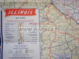 Gulf Illinois Iowa Tourgide map -tiekartta