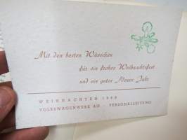 Die Volkswagen-Story - Biographie eines autos -saksankielinen käännös kuuluisasta kirjasta &quot;The Small Wonder&quot;, mukana Volkswagenwerk AG:n jouluonnittelukortti 1966